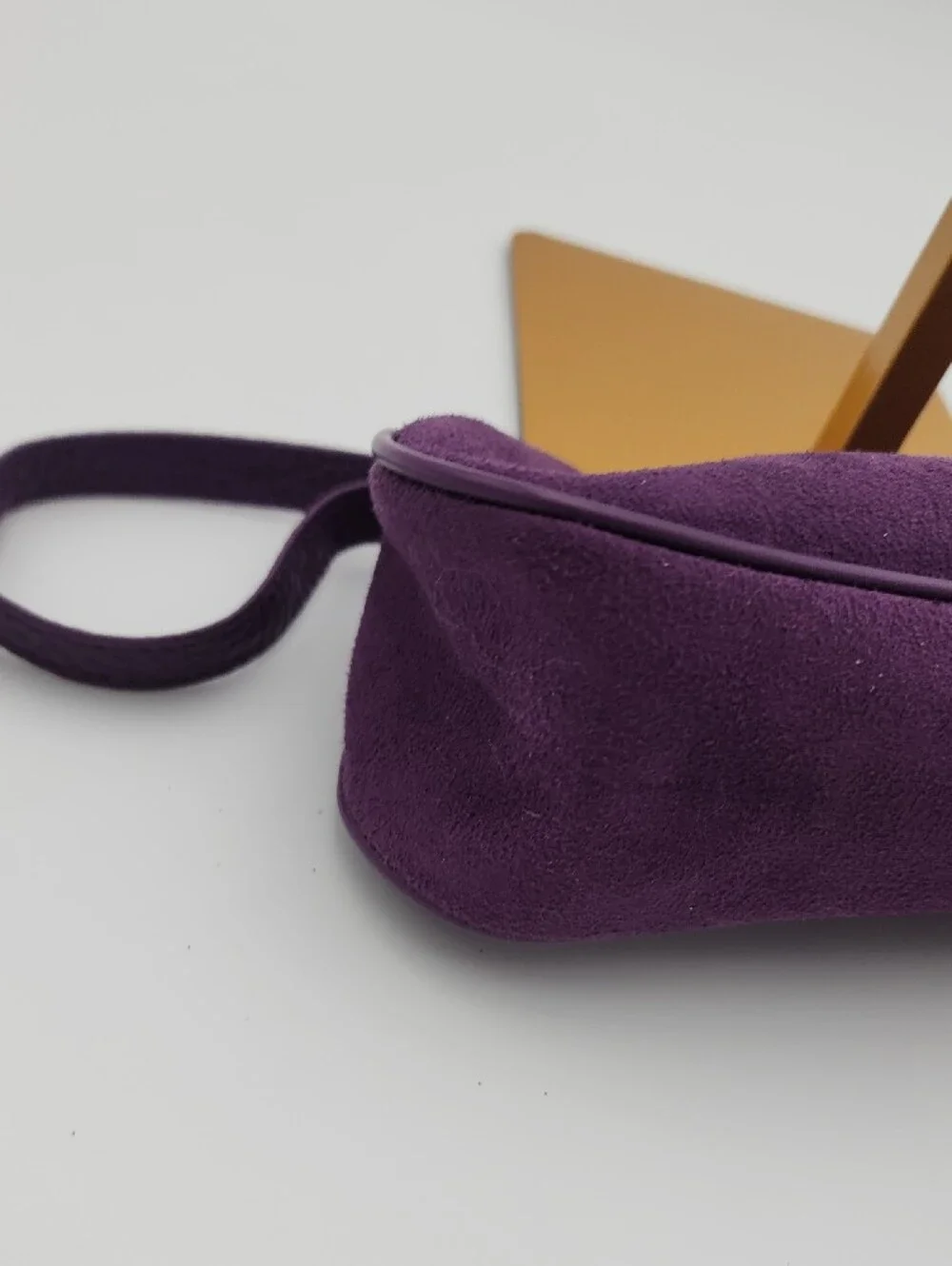 Ulta Purple Suede Wristlet Travel Bag With Heart Mirror Case